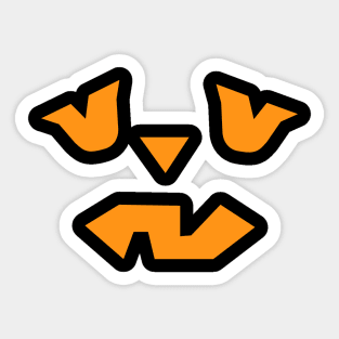 Dizzy Halloween Pumpkin Face In Orange Tone Sticker